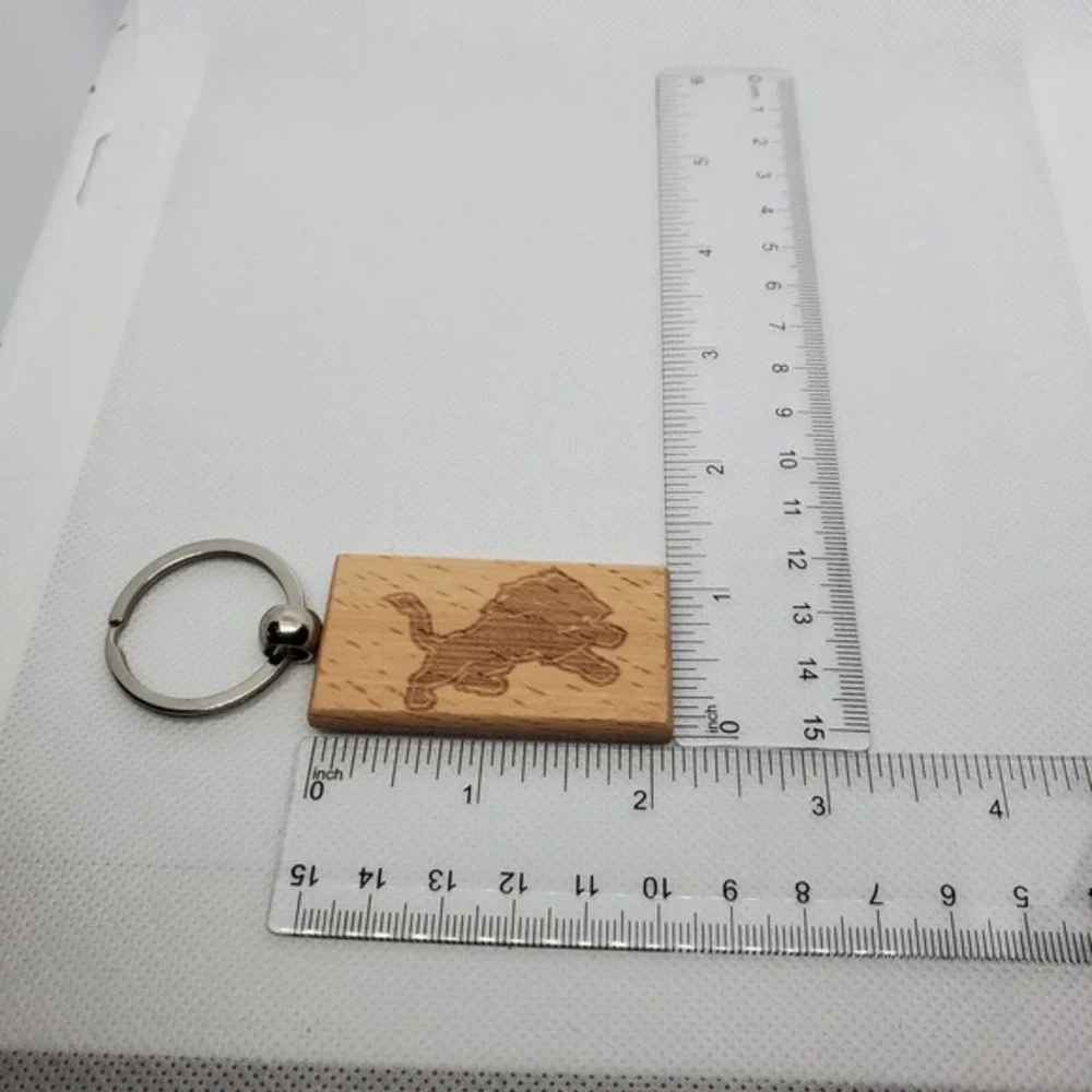 DETROIT‎ LIONS FOOTBALL one custom wood keychain laser burned